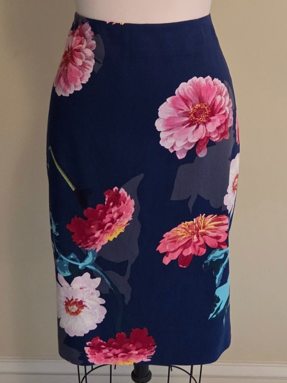 Banana Republic Blue & Pink Floral Pencil Skirt